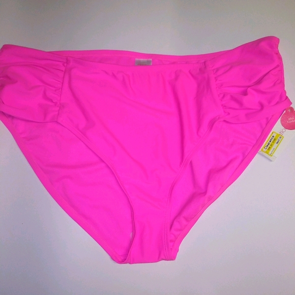 Nwt Hot Pink Plus Size Swim Bikini Bottoms 24/26 - Picture 1 of 3